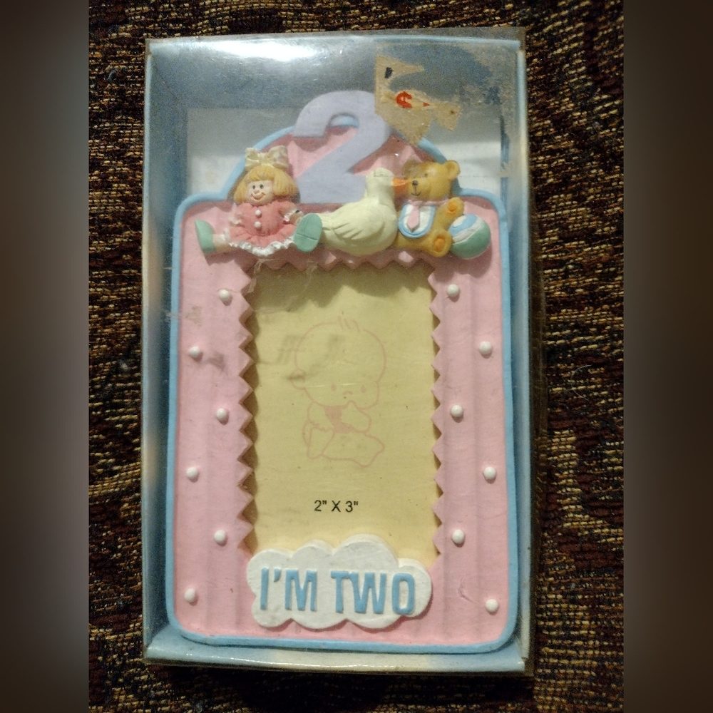 Baby Photo Frame with Bear and Doll